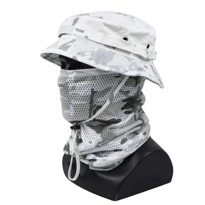 Bob Tactique Camouflage + Tour de Cou – Protection Solaire Outdoor Unisexe