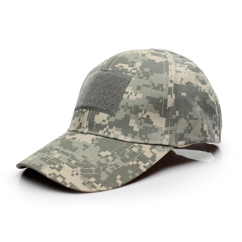 Casquette militaire camouflage tactique avec velcro, réglable