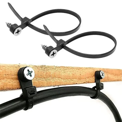 Serre-Câbles Nylon avec Trou de Vis – Lot de 100 ou 200 Pièces Attaches Auto-Bloquantes pour Câbles, Fils et Organisation DIY Bureau & Maison - BLACKBEARD OUTDOOR INDUSTRIES