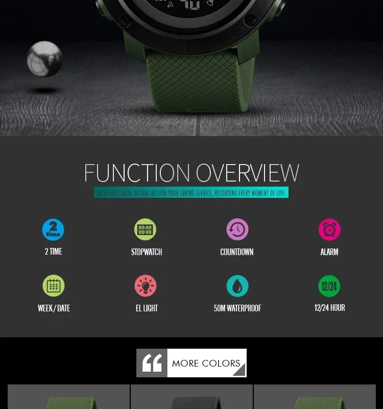 Montre Digitale Homme SKMEI 1426 – Sport, Alarme, Étanche 5Bar - BLACKBEARD OUTDOOR INDUSTRIES