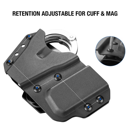 Holster Kydex Menottes + Chargeur Double 9mm/.40 Combo – OWB Ceinture | Menottes Articulées & Chaîne - BLACKBEARD OUTDOOR INDUSTRIES