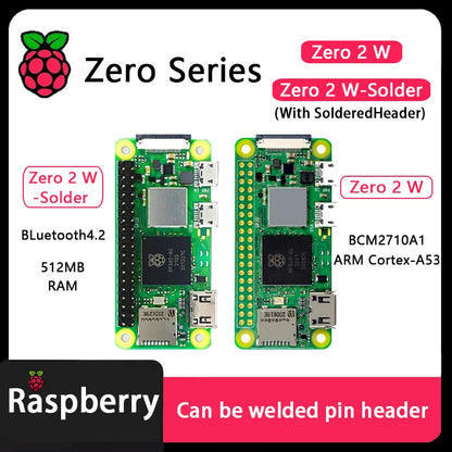Carte Raspberry Pi Zero Officielle – Zero / Zero W / Zero 2 W / Zero-Solder / Zero W-Solder avec Header Soudé – 512 Mo RAM – Puce Broadcom Ma boutique
