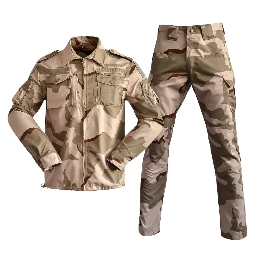 Set de Vêtements Tactiques BDU - Chemise et Pantalon Camouflage pour Entraînement en Plein Air, Randonnée, Chasse, Airsoft, Sniper, Combat, Ghillie Suit - BLACKBEARD OUTDOOR INDUSTRIES