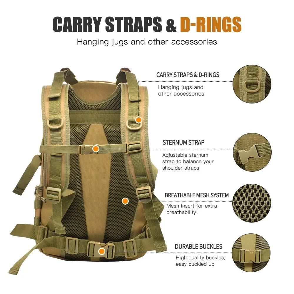 Sac à dos tactique 30 L MOLLE avec compartiment ordinateur