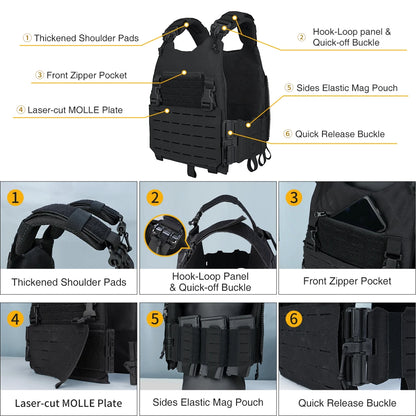Gilet tactique porte plaques IDOGEAR LSR laser cut MOLLE - BLACKBEARD OUTDOOR INDUSTRIES