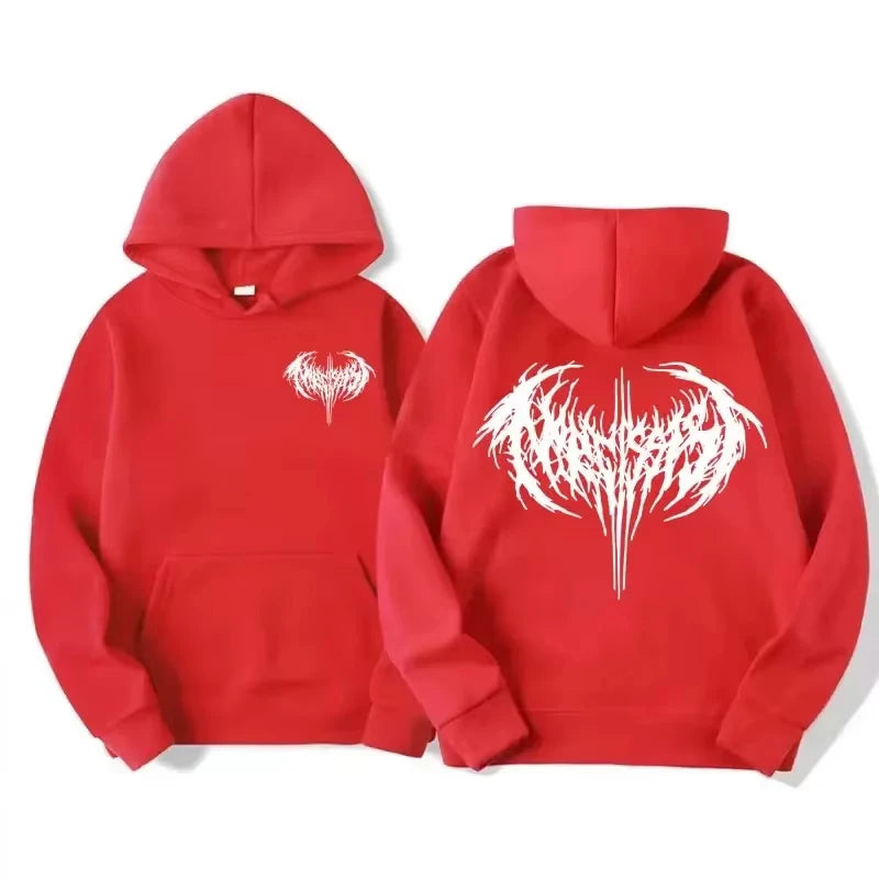 Sweat à capuche gothique femme imprimé, coupe ample