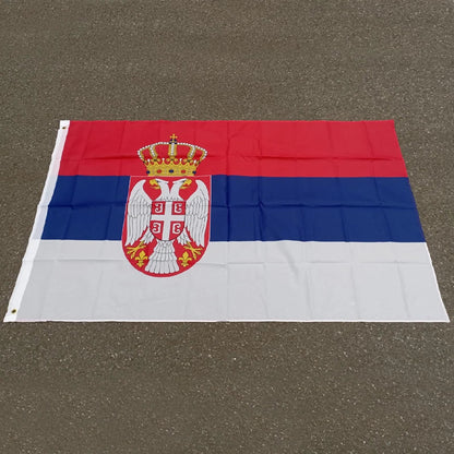 Drapeau de la Serbie 90x150 cm - Bannière en Polyester Suspendue et Flottante SRB RS Republika Serbja BLACKBEARD OUTDOOR INDUSTRIES