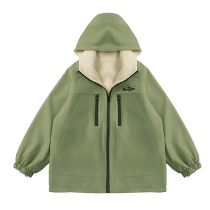 Veste Polaire Double Face Enfant – Coupe-Vent Imperméable Chaude Garçon Fille