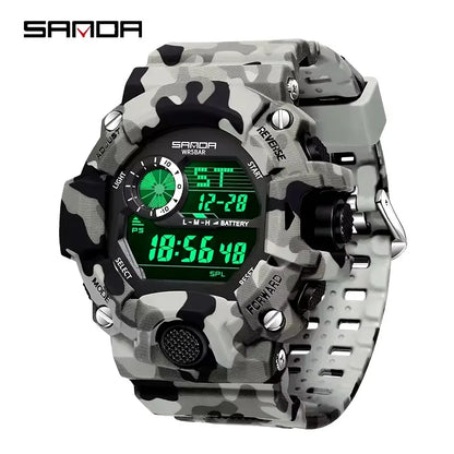 Montre numérique homme SANDA 2183 camouflage sport