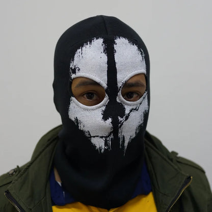 Cagoule Balaclava 100% Coton Ghost Skull – Masque Intégral Visage & Cou – Ski, Vélo, Airsoft – 26 Coloris