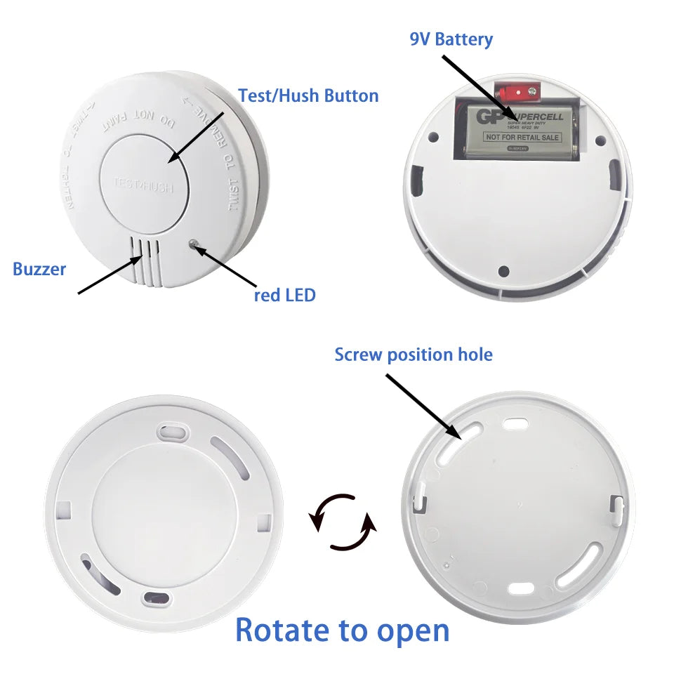 Détecteur de Fumée SA10 – Alarme de Fumée et Incendie avec Batterie Remplaçable 9V - BLACKBEARD OUTDOOR INDUSTRIES