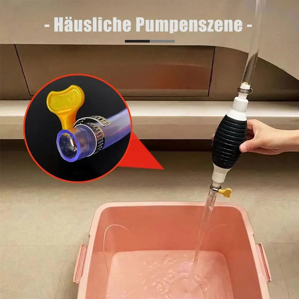 Pompe Manuelle de Transfert Multifonction – Pompe à Carburant, Huile, Eau, Diesel, Nettoyeur Liquide avec Colliers Métalliques Antifuite - BLACKBEARD OUTDOOR INDUSTRIES