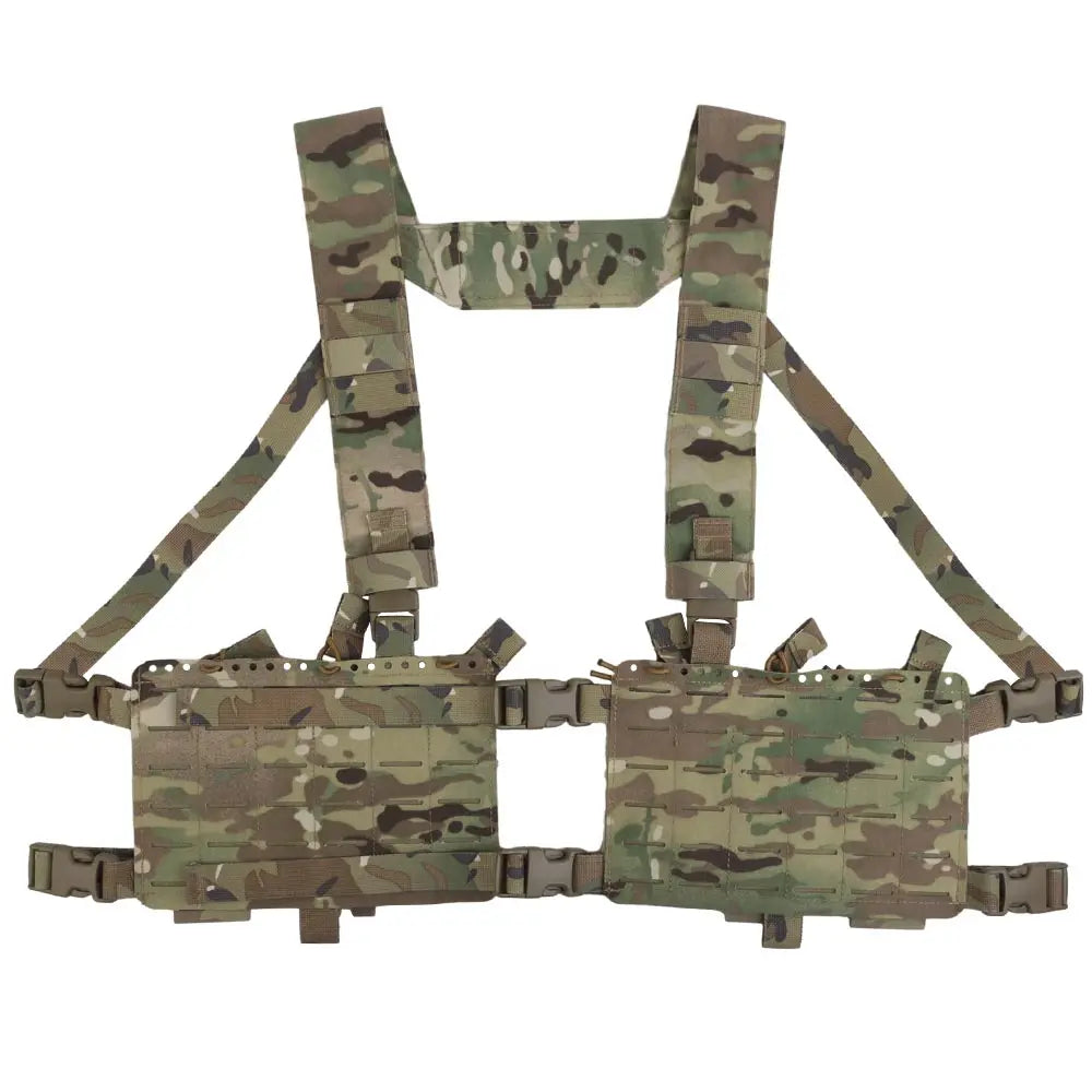 Chest Rig Tactique Cordura Alpha – Système MOLLE, Design Split, Airsoft Chasse Militaire