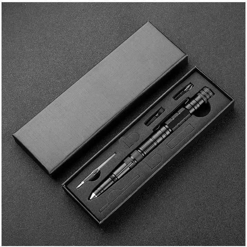 Stylo tactique multifonction avec lampe LED et outils