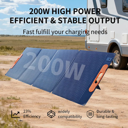 Panneau Solaire Portable 200W Pliable pour Générateur Électrique en Camping