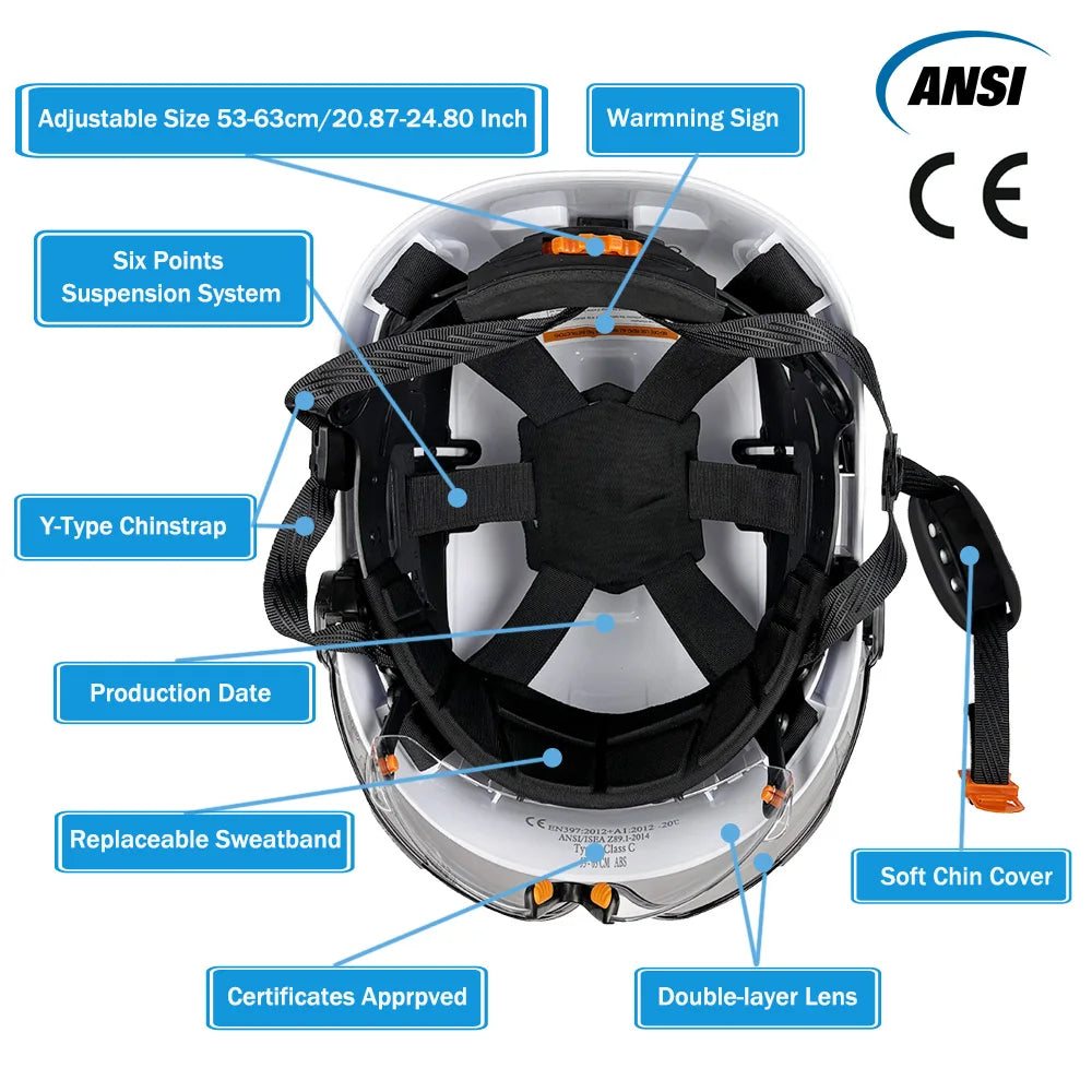 Casque de Sécurité ABS Pompier & Sauvetage — Visière, Cache-Oreilles CE/ANSI - BLACKBEARD OUTDOOR INDUSTRIES