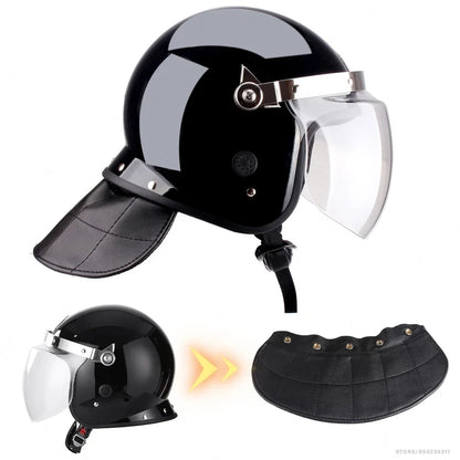 Casque Anti-Émeute Professionnel – Protection Crânienne ABS/PC, Masque PC Intégré, Norme DOT/ECE-R22, Sécurité & Maintien de l’Ordre