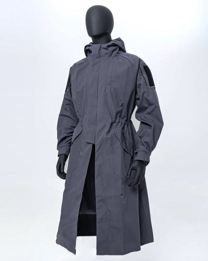 Manteau tactique à capuche homme : trench long coupe-vent en coton-polyester - BLACKBEARD OUTDOOR INDUSTRIES