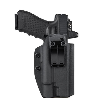 Holster IWB Kydex Glock 19 19X 23 25 32 44 45 + Olight Baldr Pro R – Port Dissimulé Ceinture, Rétention Réglable | Droitier & Gaucher - BLACKBEARD OUTDOOR INDUSTRIES