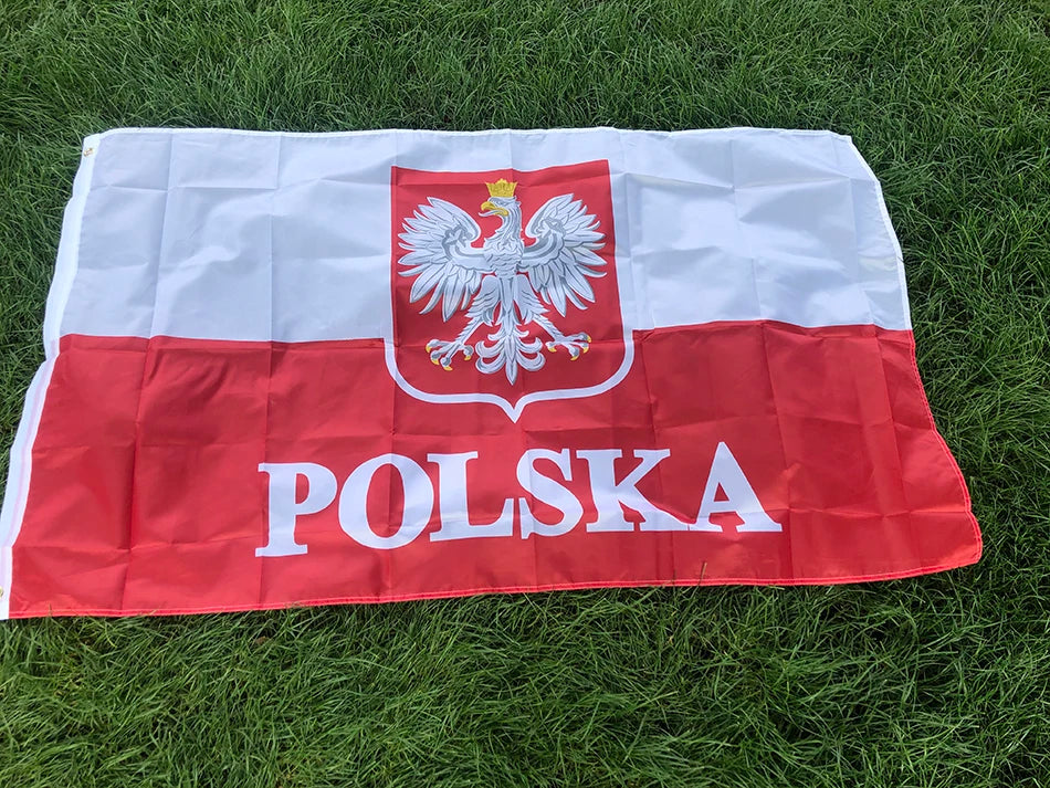 Drapeau de la République de Pologne – Aigle Polonais – 90x150 cm – Drapeau National Blanc et Rouge BLACKBEARD OUTDOOR INDUSTRIES