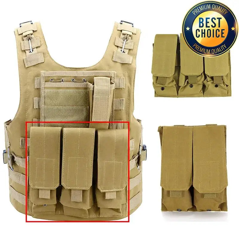 Tactical MOLLE 5.56mm Magazine Pouch – Double/Triple Mag Pouch pour M4, AR15, CS Rifle, Paintball & Chasse - BLACKBEARD OUTDOOR INDUSTRIES