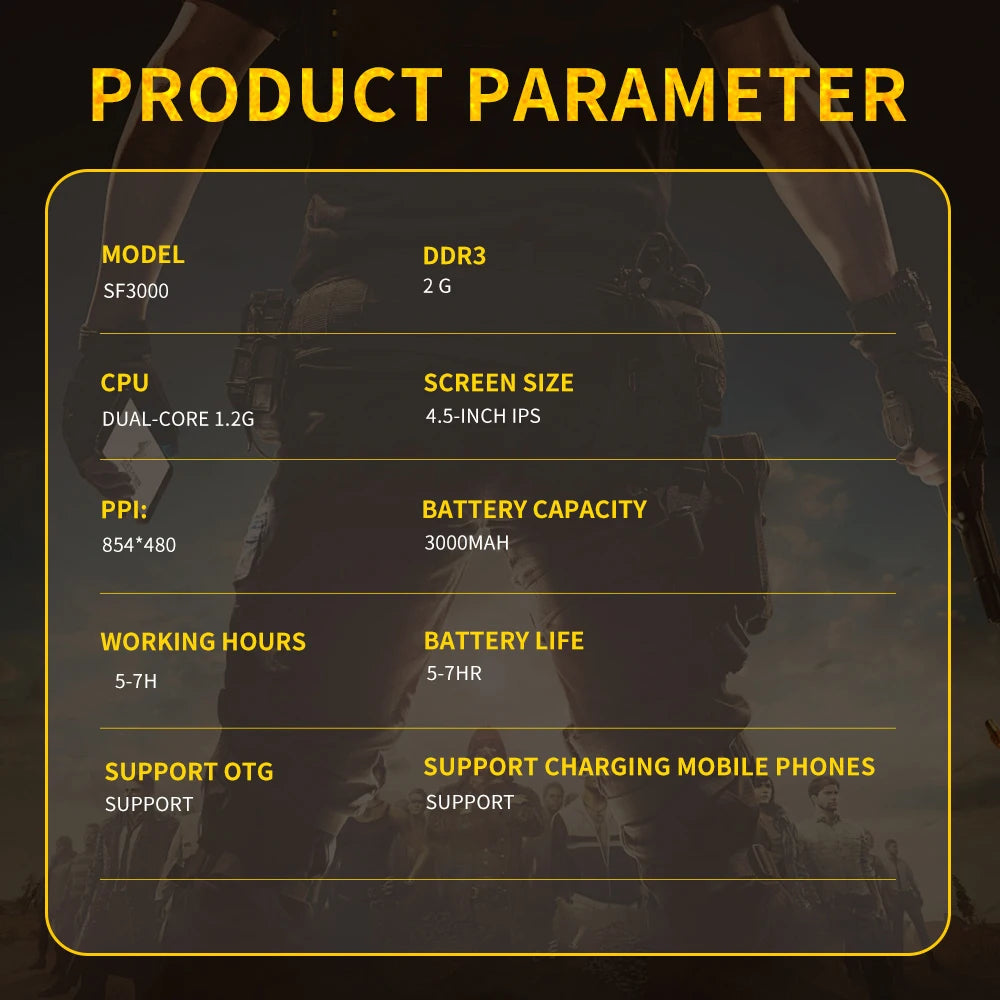 Console de Jeu Rétro Portable SF3000 – Écran IPS 4.5" – 20 000+ Jeux – 14 Émulateurs – 64Go – 3000mAh - BLACKBEARD OUTDOOR INDUSTRIES