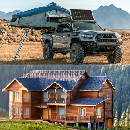 DOKIO Flexible Solar Panel 100W - Monocrystalline Silicon, 18V - Idéal pour Camping RV - BLACKBEARD OUTDOOR INDUSTRIES