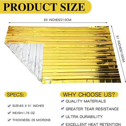 Couverture de Survie d’Urgence Extérieure 130x210 cm – Lot de 5 à 30 pièces - BLACKBEARD OUTDOOR INDUSTRIES