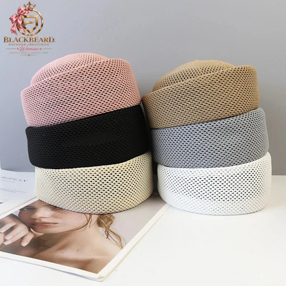 Béret femme été en maille ajourée
