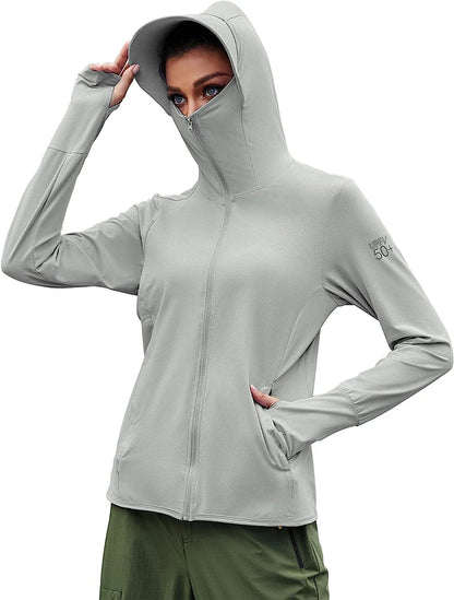 Veste Cyclisme Femme UPF 50+ – Hoodie Anti-UV Manches Longues avec Poches | TRVLWEGO