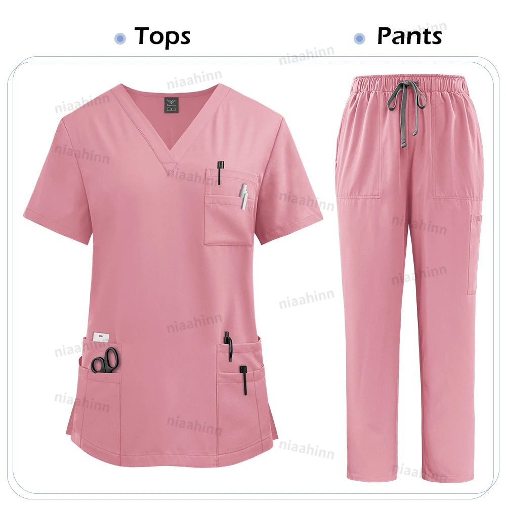Uniforme Médical de Haute Qualité pour Femmes - Ensemble de Blouse et Pantalon pour Infirmière, Scrubs Unisexe BLACKBEARD OUTDOOR INDUSTRIES