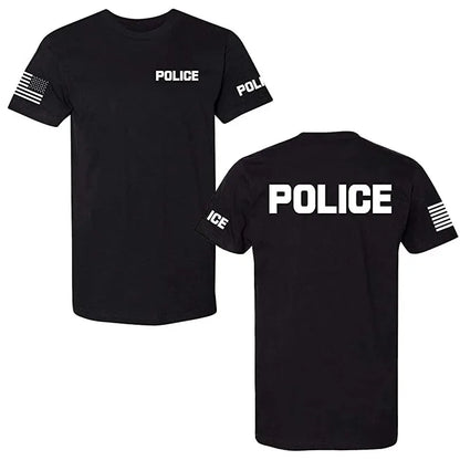 T-shirt police et secours unisexe en coton
