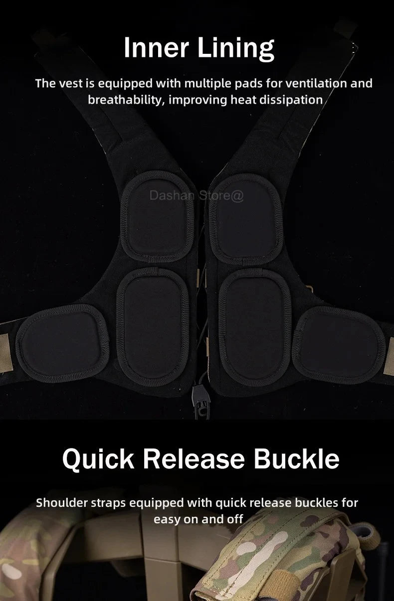 Gilet Tactique AVS MBAV Plate Carrier – Gilet Modulaire Adaptatif à Libération Rapide, Confortable, avec Système MOLLE – Airsoft, Entraînement, Chasse et Combat BLACKBEARD OUTDOOR INDUSTRIES