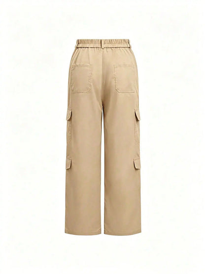 Women High Waisted Cargo Pants Multi-Pocket Wide Leg Casual Loose Fit Trouser - BLACKBEARD OUTDOOR INDUSTRIES