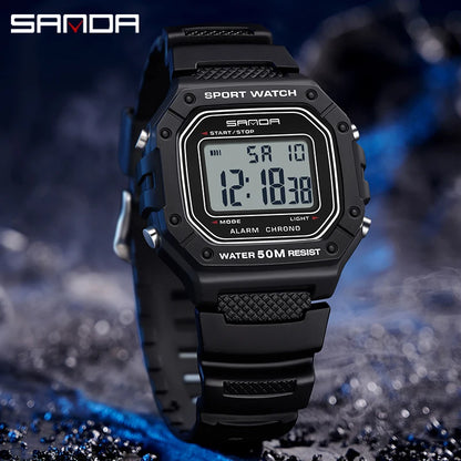 Montre Militaire Digitale SANDA 2156 – Sport LED Étanche 5 Bar Homme