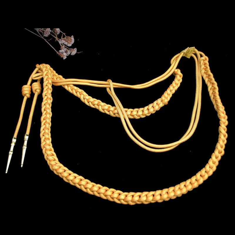 Aiguillette militaire dorée de cérémonie pour garde d'honneur et officier