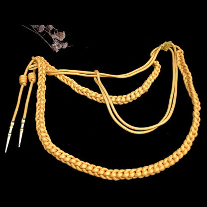 Aiguillette militaire dorée de cérémonie pour garde d'honneur et officier