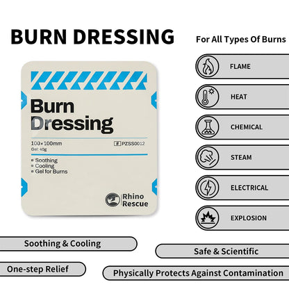 Pansement Brûlures RHINO RESCUE – Compresse Hydrogel Refroidissante pour Brûlures d'Urgence
