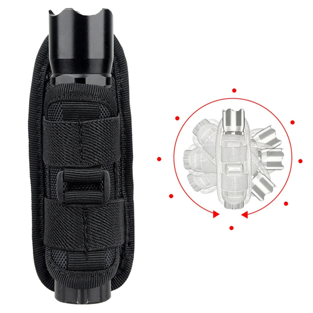 Holster Lampe Torche Tactique Rotatif 360° – Nylon Ceinture | Noir, Kaki, Vert - BLACKBEARD OUTDOOR INDUSTRIES