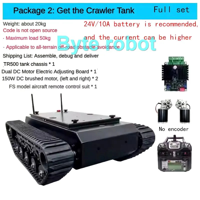 Châssis Robot Chenillé TR500 50 kg — STM32 Programmable — Police, Déminage, Sauvetage, R&D & Robotique - BLACKBEARD OUTDOOR INDUSTRIES