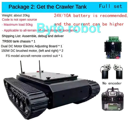 Châssis Robot Chenillé TR500 50 kg — STM32 Programmable — Police, Déminage, Sauvetage, R&D & Robotique - BLACKBEARD OUTDOOR INDUSTRIES