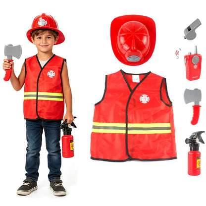 Kit Costumes Métiers Enfant 3-8 Ans – Déguisements Policier, Pompier, Médecin, Ingénieur - BLACKBEARD OUTDOOR INDUSTRIES