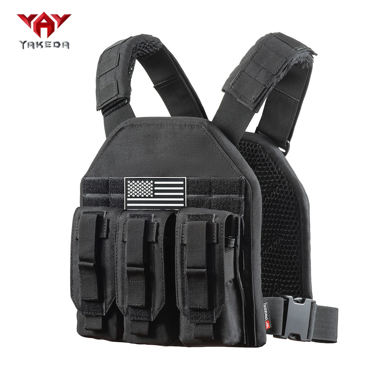 Gilet tactique YAKEDA leger avec système Molle et boucle de libération rapide en maille 3D respirante - BLACKBEARD OUTDOOR INDUSTRIES