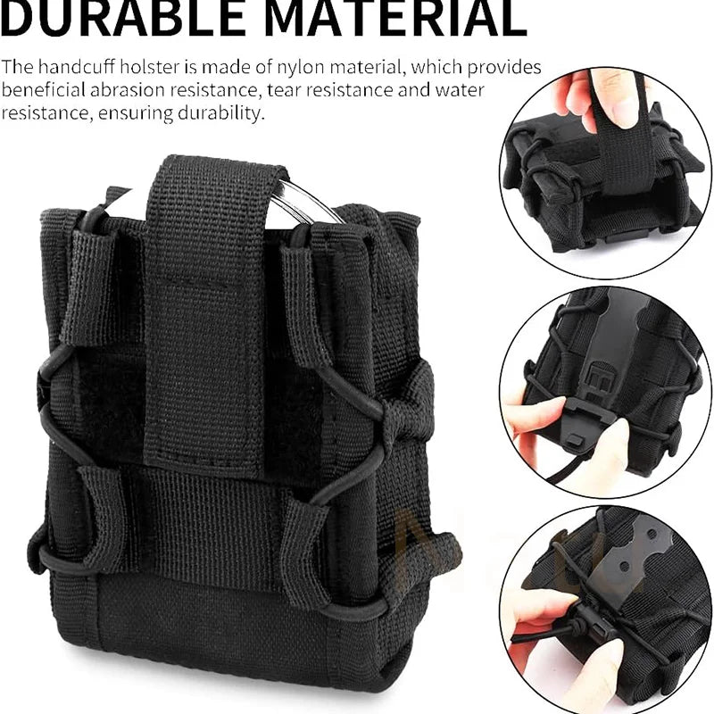 Étui Tactique MOLLE pour Menottes – Pochette de Ceinture pour Menottes Asp, à Charnière, à Chaîne et Rigides – Accessoire de Police, Chasse et Activités Extérieures BLACKBEARD OUTDOOR INDUSTRIES