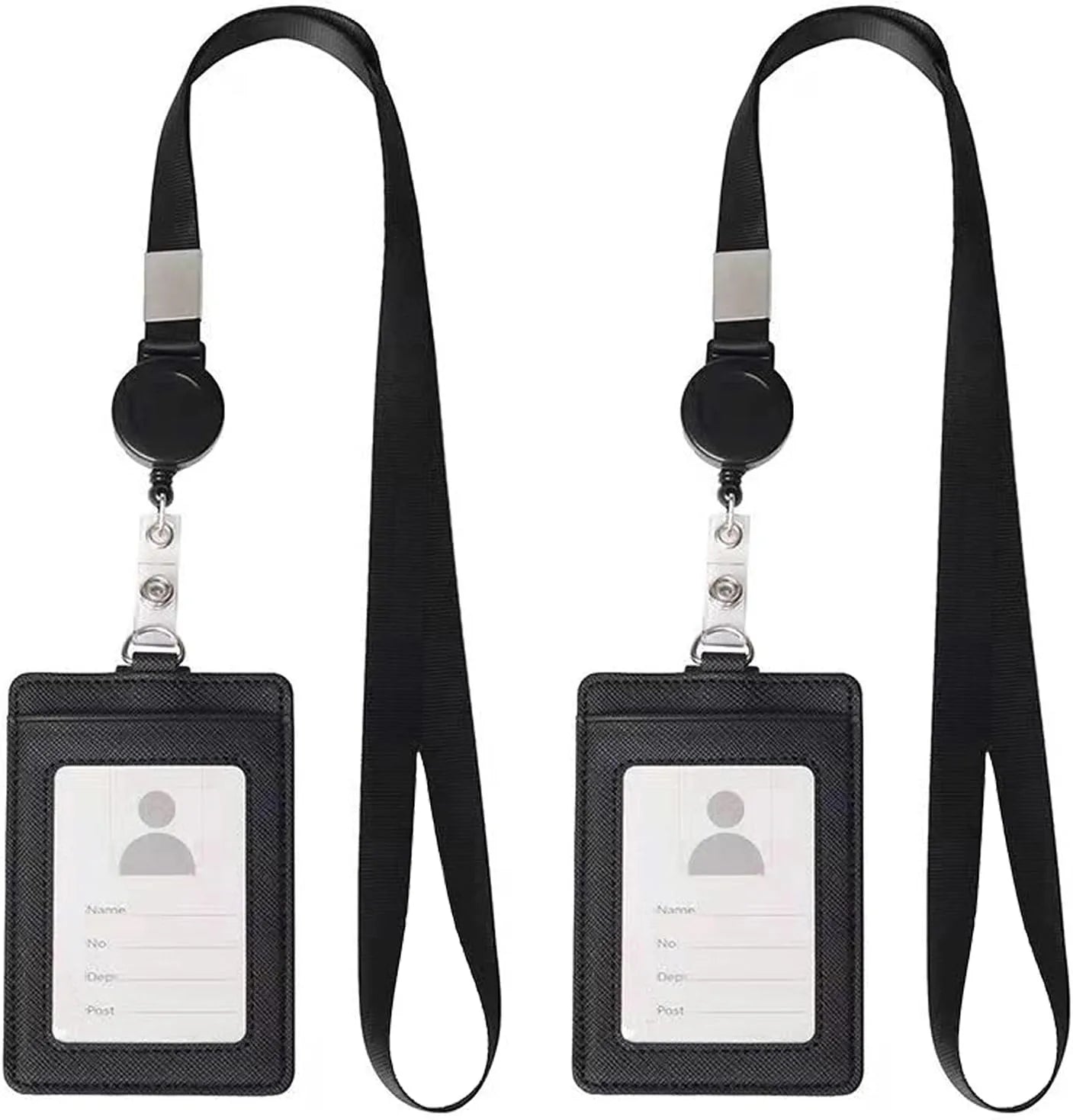 Porte-Carte ID Slim PU Lanyard Rétractable – Fenêtre ID + 2 Cartes, Tour de Cou - BLACKBEARD OUTDOOR INDUSTRIES