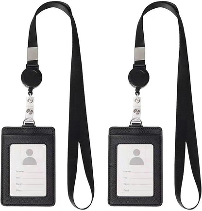 Porte-Carte ID Slim PU Lanyard Rétractable – Fenêtre ID + 2 Cartes, Tour de Cou - BLACKBEARD OUTDOOR INDUSTRIES