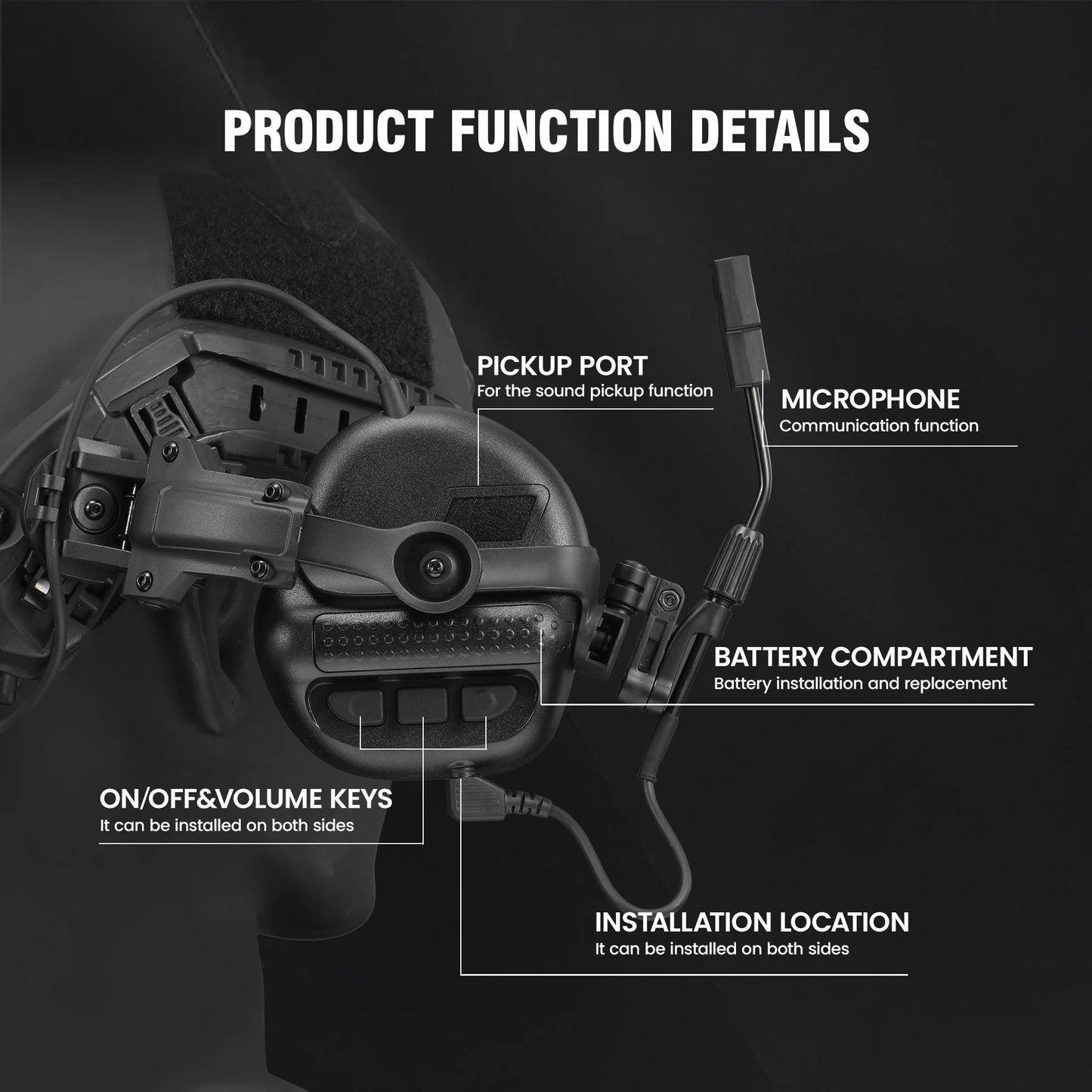 Casque de tir anti bruit électronique – Amplification du son, NRR 23 dB - BLACKBEARD OUTDOOR INDUSTRIES