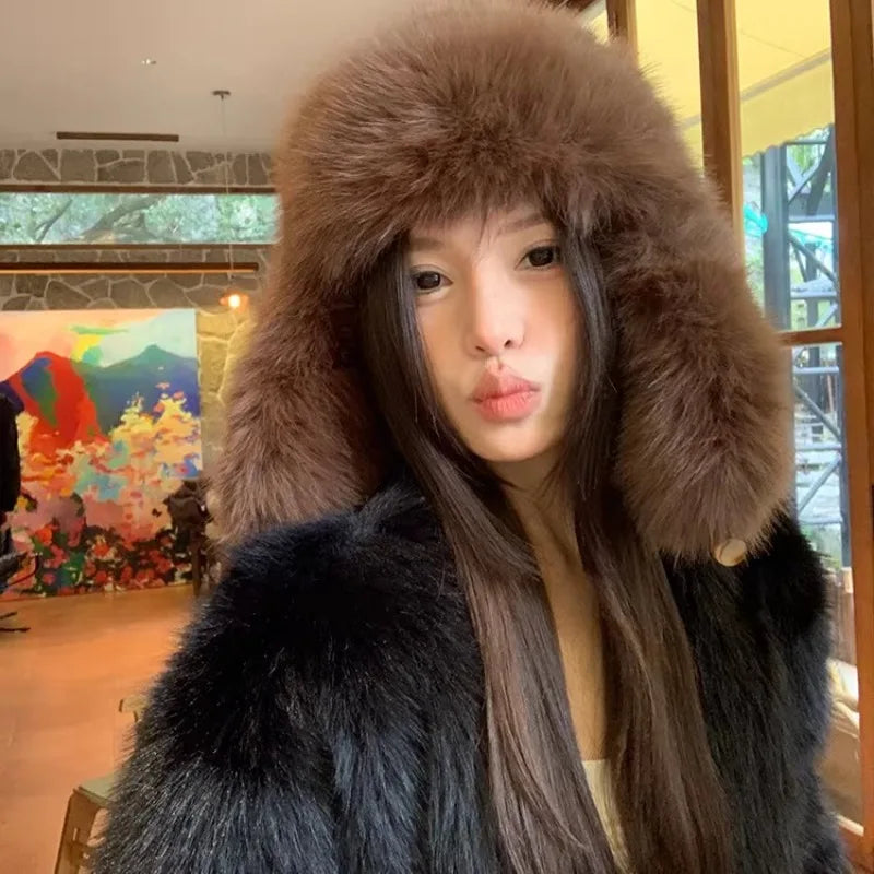Chapka Ushanka Peluche Douce - Oreillettes, Unisexe pour le Ski et l'Hiver
