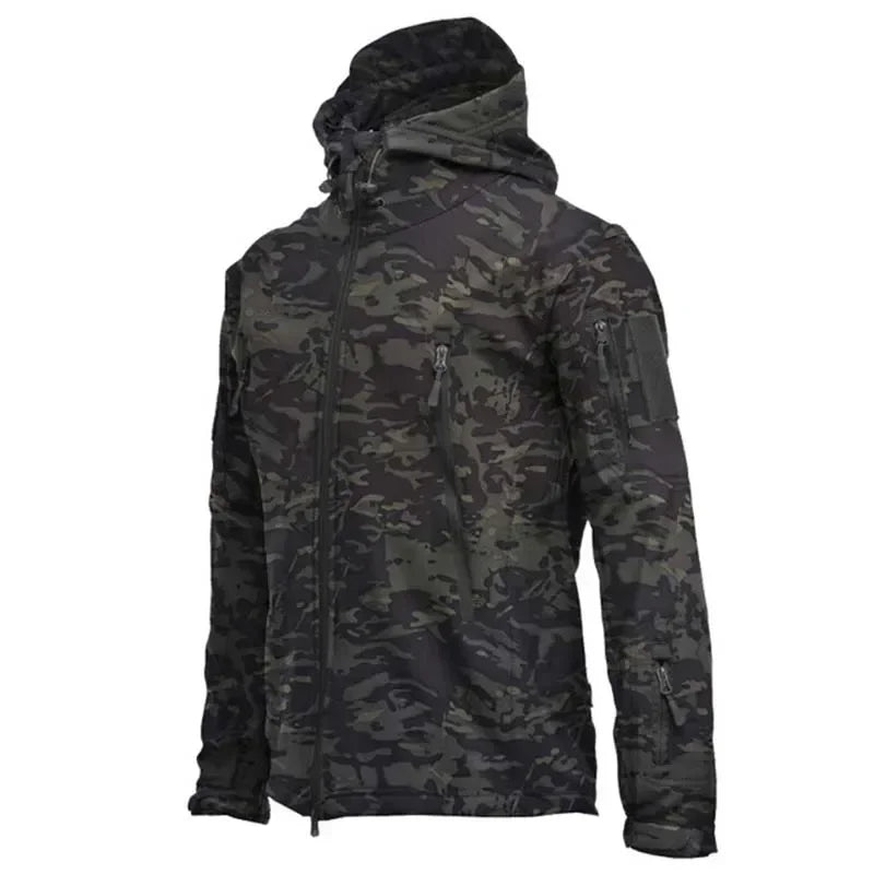 Veste Tactique Homme Softshell Techwear Coupe-Vent | Imperméable | Respirante | Polaire Intérieure | Capuche | 4 Saisons - BLACKBEARD OUTDOOR INDUSTRIES