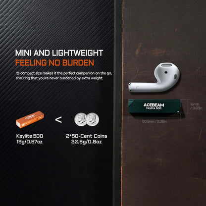 Lampe LED porte-clés 500 lumens rechargeable USB-C